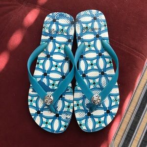 Brighton blue flip flops size 9